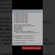 Puzzle Game In Java Java Javaprojects Shorts Education