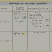 Simplify And Evaluate Algebraic Expressions 1