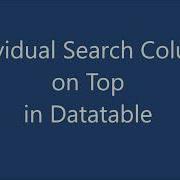 Individual Column Search On Top In Datatable Bootstrap Datatable JQuery