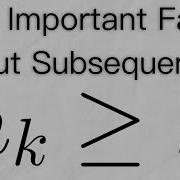 An Important Fact About Subsequences Real Analysis