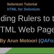 HTML For Selenium Part 9 Adding Rulers To The Web Page