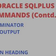 SQLPLUS Commands Part 2
