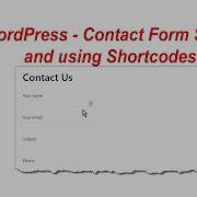 WordPress Setting Up A Contact Form And Using A Shortcode