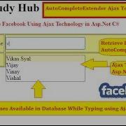 Search Profile Name Like Facebook Using AutoCompleteExtender Ajax In Asp Net C Hindi Learn