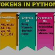 Python Tokens With Detailed Explanation Keywords Literals Identifiers Operators Punctuators