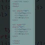 Control List Counting Example Html Ordered List Start Attribute Viral Shorts Shortvideo Html