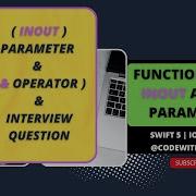 Inout Parameter And Operator In Swift 5 Ios Swiftdeveloper Coding Interviewquestions