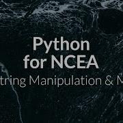 Python For NCEA 3 String Manipulation Math