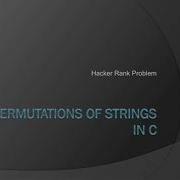 Permutation Of String In Hacker Rank