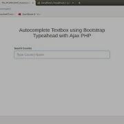 Autocomplete Text Box Using Typeahead With Ajax PHP Bootstrap