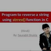 Program To Reverse A String Using Strrev Function In C