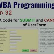 VBA Code For The SUBMIT And CLEAR Button Of UserForm