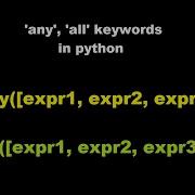 Any All Keywords In Python