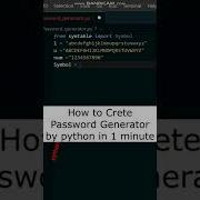 Password Generator By Python Python Is So Easy Password Generator In 1 Min Coding