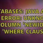 Databases Java And SQL Error Unknown Column NewID In Where Clause
