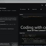 Codewars 7 Kyu Sum Of Two Lowest Positive Integers JavaScript