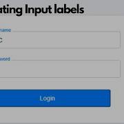 Floating Input Labels Using HTML And CSS