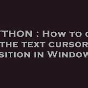 PYTHON How To Get The Text Cursor Position In Windows