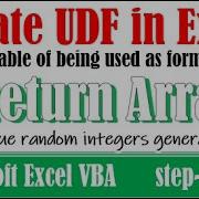 How To Create A Function That Returns Array In Excel