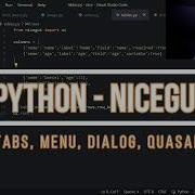 Python NiceGUI Tabs Menu Dialog And Quasar