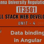 Data Binding In Angular In Full Stack Web Development In Tamil IT3501 Unit 4 AU