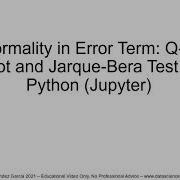 Normality In Error Term Q Q Plot And Jarque Bera Test In Python Jupyter