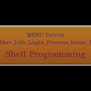MENU Driven Version User Info Login Process Home Directory