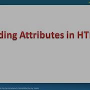 015 Coding Attributes In HTML HTML5