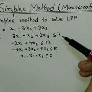 Lec 7 Simplex Method Minimization Problem In Hindi Solve An Example