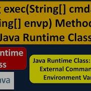 Using Exec String Cmdarray String Envp Method In Java Runtime Class