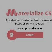 Table Class In Materialize Css 9 Table Class