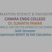 VTU Android 18CSMP68 M2 L8 Experiment 8 PART B EMI Calculation
