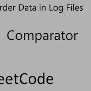 LeetCode 937 Reorder Data In Log Files Comparator Java
