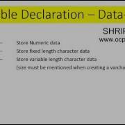 PLSQL TUTORIAL How To Variable Declaration Datatypes In PLSQL