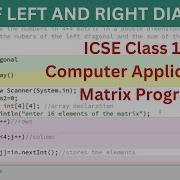 Sum Of Left Right Diagonal In Java ICSE Class 10 Computer 2D Array Program 2024 Board Q
