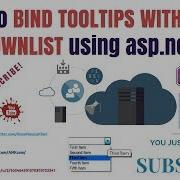 How To BIND TOOLTIPS WITH DROPDOWNLIST Using Asp Net