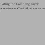 02 Finding Sampling Error