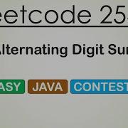 Leetcode 2544 Alternating Digit Sum Java Leetcode Contest 330