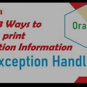 Methods To Print Exception Information In Exception Handling JAVA