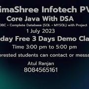 Core Java Free 3 Days Demo Classes