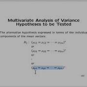 Module 5 Lecture 1 Multivariate Analysis Of Variance Hypotheses And Assumptions