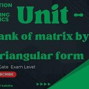 Rank Of Matrix By Triangular Form