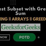 Smallest Subset With Greater Sum GeeksforGeeks Problem Of The Day