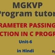Parameter Passing In Function In C C Programming Tutorials