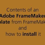 How To Install A Framemaker Template