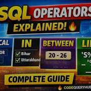 SQL Operators Explained Logical IN BETWEEN LIKE Complete Guide Sqlserver Database Data