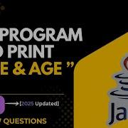 Java Program To Print Name And Age Java For Beginners