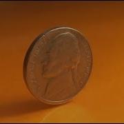 Coin Flip Lands On Side Edge NICKEL FLIP