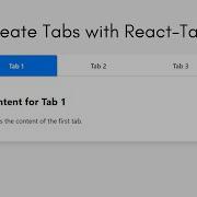 Create Tabs With React React Tabs