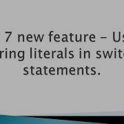 Java 7 New Feature Using String Literals In Switch Statements